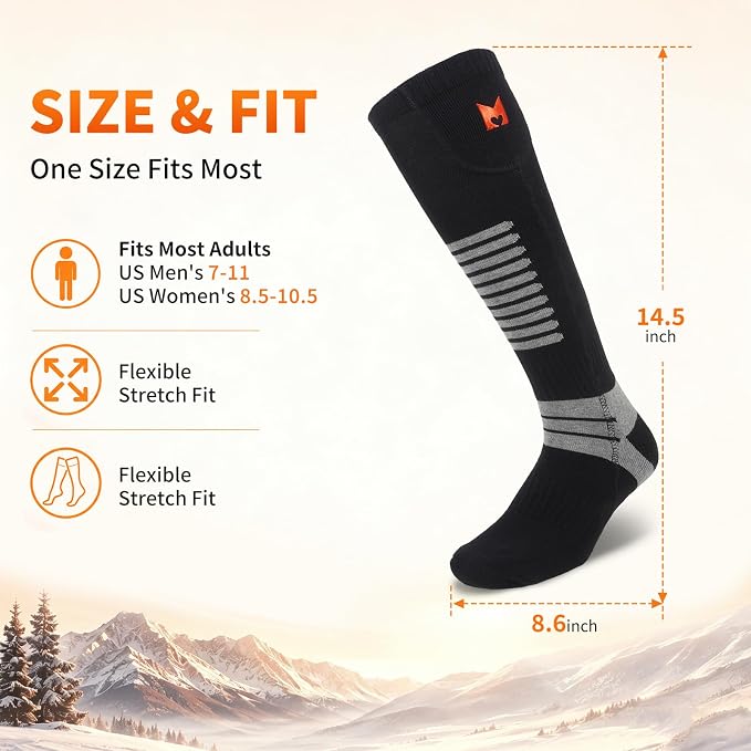5000mAh Rechargeable Heated Compression Socks