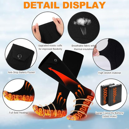 5000mAh Rechargeable Heated Compression Socks